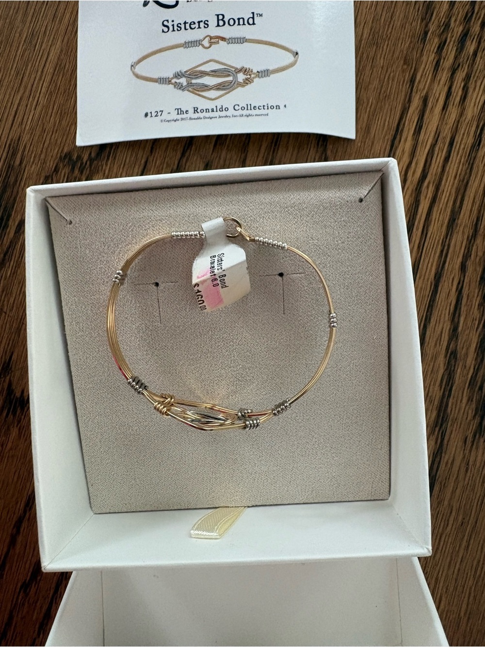 Gold and Silver Tone Knot Bangle Bracelet